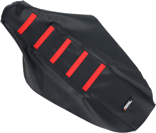 MOOSE OFFROAD - 0821-1784 - Ribbed Seat Cover - Black Cover/Red Ribs - Honda CR125/250 '00-'07