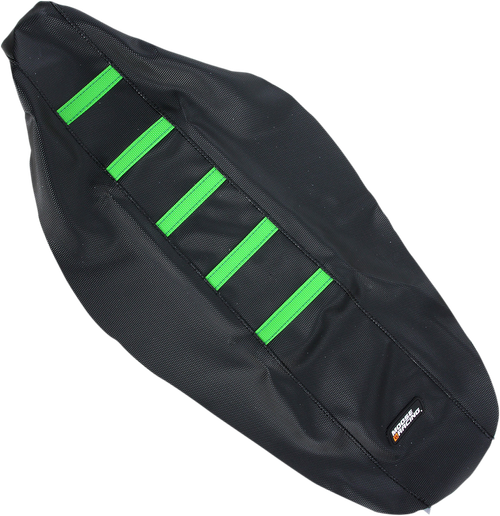 MOOSE OFFROAD - 0821-1802 - Ribbed Seat Cover - Black Cover/Green Ribs - Kawasaki KX250/450 '12-'16