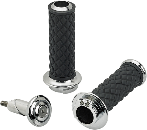 BILTWELL - 6604-105-01 - Alumicore Grips - Dual Cable - Chrome