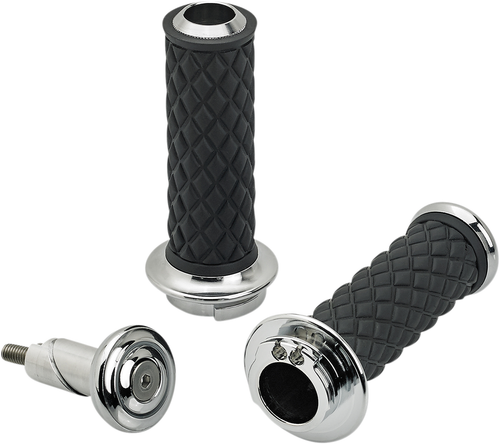BILTWELL - 6604-105-01 - Alumicore Grips - Dual Cable - Chrome