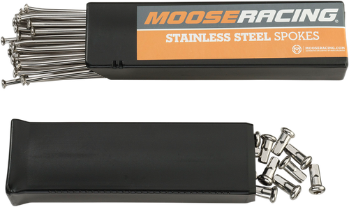 MOOSE OFFROAD - 0211-0047 - Spoke Set with Nipples - Stainless Steel - Rear - 19" - Gas Gas/Husqvarna/KTM