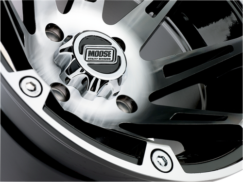 MOOSE OFFROAD - 0230-0625 - Wheel - 387X - Rear - Machined Black - 12x8 - 4/110 - 4+4