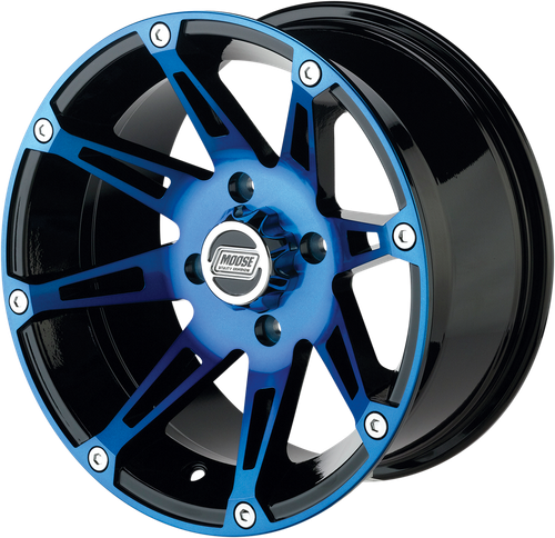 MOOSE OFFROAD - 0230-0809 - Wheel - 387X - Front - Anodized Blue/Black - 14x7 - 4/156 - 4+3