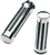 PRO-ONE PERF.MFG. - 802450 - Custom Chrome Rail Style Rubber Grips - Ribs - Roy Star - Chrome