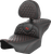 SADDLEMEN - 823-07-189B4 - Roadsofa Seat - with Backrest - Honeycomb - Red Stitch - FLTR/FLHX '23-'24