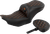 SADDLEMEN - 823-07-206B3 - RoadSofa Seat - with Backrest - Carbon Fiber - Lattice Stitch - Orange Stitch - FLTR/FLHX '23-'24