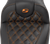 SADDLEMEN - 823-07-206B3 - RoadSofa Seat - with Backrest - Carbon Fiber - Lattice Stitch - Orange Stitch - FLTR/FLHX '23-'24