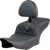 SADDLEMEN - 823-07-208B1 - Roadsofa Seat - Dragon Scale Stitch - Blue Stitch - w/ Backrest - FLTR/FLHX '23-'24
