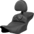 SADDLEMEN - 823-07-209B2 - Roadsofa Extended Reach Seat - Dragon Scale Stitch - Dark Gray Stitch - w/ Backrest - FL '23-'24