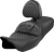 SADDLEMEN - 808-07B-208B0 - Roadsofa Seat - Dragon Scale Stitch - Black Stitch - w/ Backrest - FLH/FLT '08-'24
