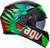 K3 Full Face Helmet - Green | Gloss | Black | Red - S