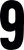 #9 4" WHITE EXTREME DIGITS 3/PK