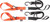 TIE-DOWN CAM S-HOOK SOFT-TYE 1.5"X6' BLACK/ORANGE PAIR