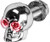 LIGHTED SKULL LIC PLATE SCREW RED