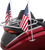 SHOW CHROME - 52-974 - Flag Pole With US Flag - '21-'23 Honda Gold Wing Tour Airbag Automatic, Gold Wing Tour Automatic, Gold Wing Automatic