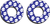 FACTORY EFFEX - 22-67400 - Grip Donuts - Suzuki Blue/White