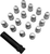 MOOSE OFFROAD - 0223-0224 - Lug Nuts - Splined - M12 x 1.25 - Chrome - 16 Pack