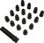 MOOSE OFFROAD - 0223-0219 - Lug Nuts - Splined - M10 x 1.25 - Black - 16 Pack