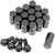 MOOSE OFFROAD - 0232-0208 - Lug Nuts with Valve Stems - 12 mm x 1.25 - Black - Tapered - 16 Pack