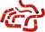 SAMCO SPORT - DUC-1-RD - Radiator Hose Kit - Red - Ducati