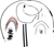 BURLY BRAND - B30-1101 - Complete Black Vinyl Handlebar Cable/Line Kit for Ape Hangers - 15" - '08-'13 FLH