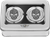 FIGURATI DESIGNS - FD27-FAC-SS - Axle Nut Cover - Front - Stainless Steel - American Flag Skull - Contrast Cut - Silver