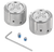 FIGURATI DESIGNS - FD41-FAC-SS - Axle Nut Cover - Front - Stainless Steel - Cross - Silver