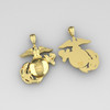 EAGLE GLOBE AND ANCHOR 1.5" 14K YELLOW GOLD PENDANT
WITH SOLID BACK