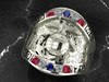 White Gold Custom Marine Ring, rubies, diamonds, sapphires 