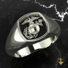 EGA Signet Woman Marines Ring in Silver or White Gold

