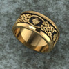 Navy Celtic Yellow Gold Band