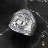 USMC Marines Ring in Solid Sterling Silver w/ Moissanite