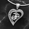 Marine Sister Heart Diamond Etched Pendant w/18" Sterling Silver Chain
also available in 10k, 14k and 18k white or yellow gold
"Made by Marines for Marines"

 100% Satisfaction Guaranteed