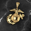 USMC 1" 14K Yellow Gold EGA Pendant