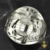Semper Fi and USMC on a rock background with our beloved Eagle Globe and Anchor in
the center made in solid 10k Gold. This Marine Corps Ring says it all and the
bottom of the band is 2mm thick is made to last a lifetime.
Created and Made by a Marine for Marines.