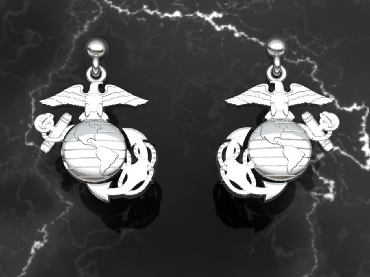 Beautiful Marine Corps Cufflinks  Sterling Silver and detailed  Marine  Corps Rings