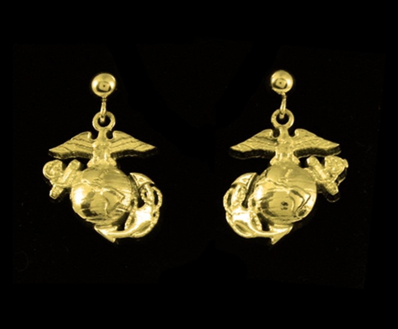 USMC 14k Gold EGA Earrings