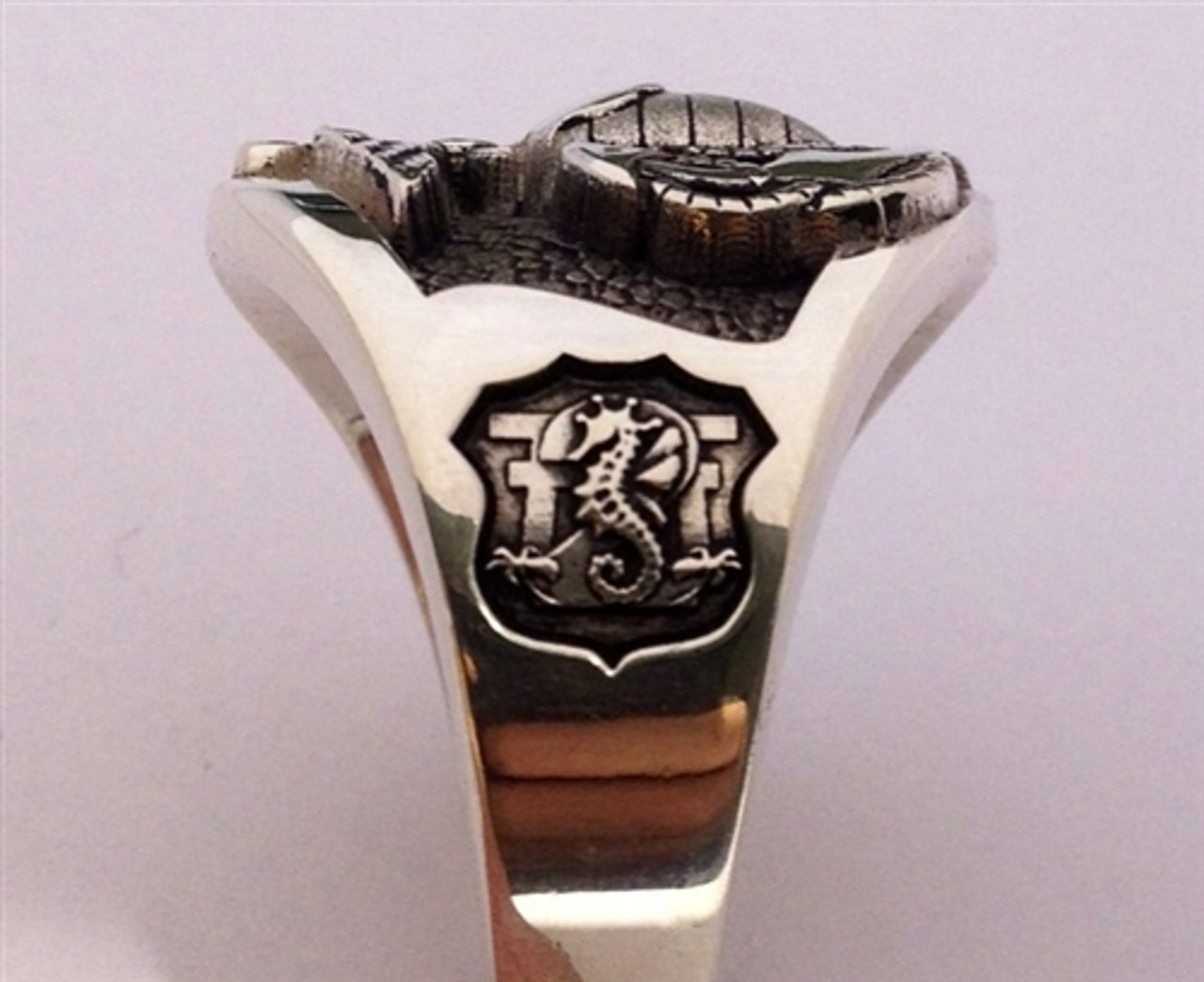 US Marine Corps 2nd Bat 4th Marines Silver Ring