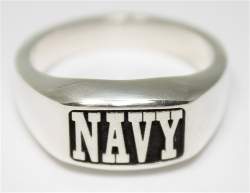 US Navy Solid Sterling Silver Rugged Ring