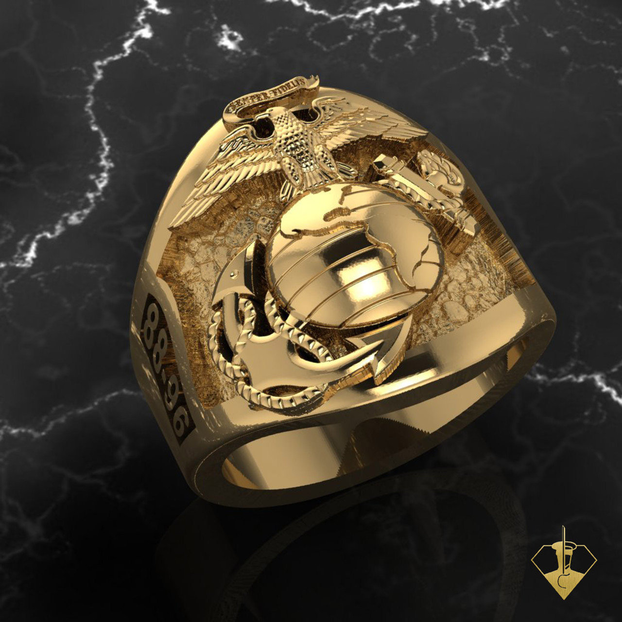 Custom Designed US Marine Corps EGA Ring