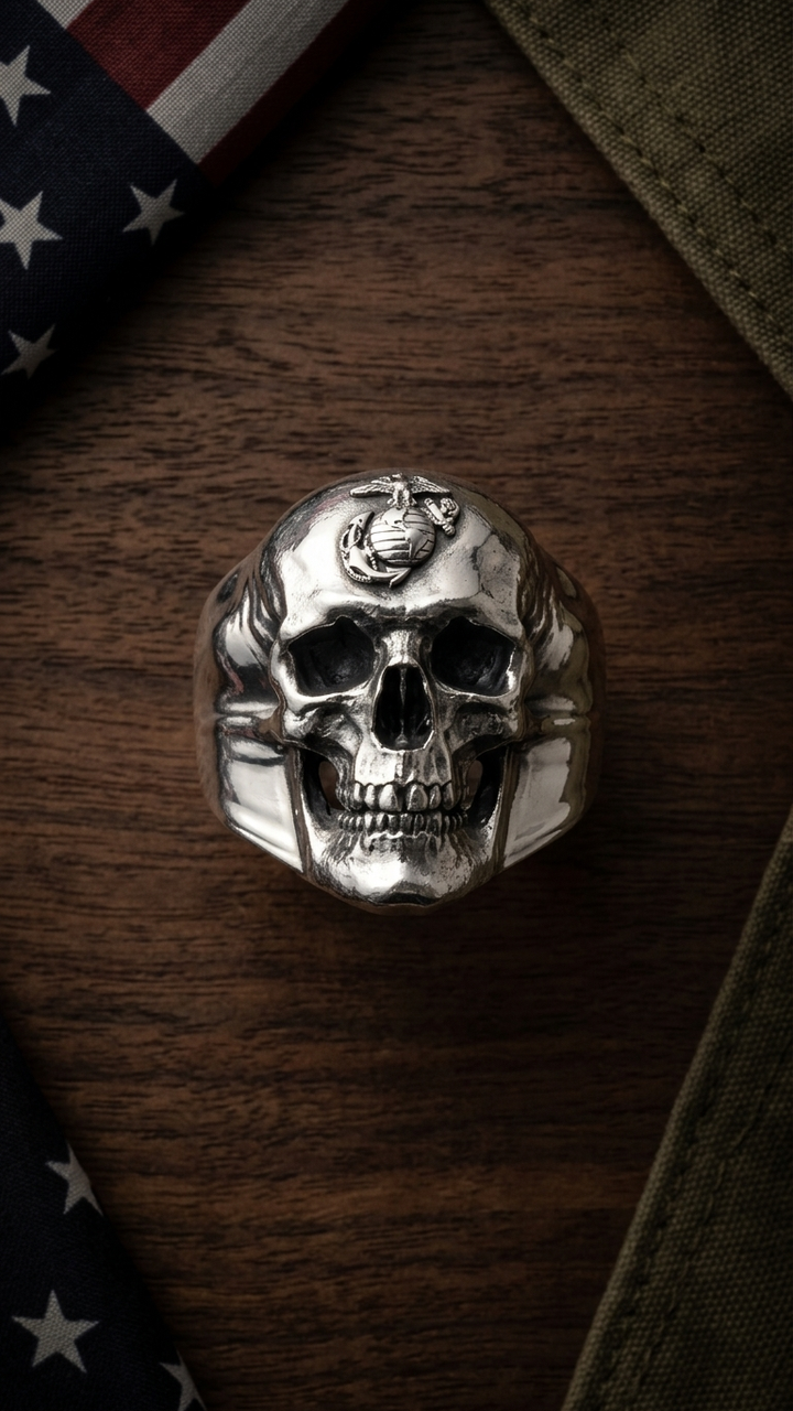 USMC EGA 14k Skull Ring 