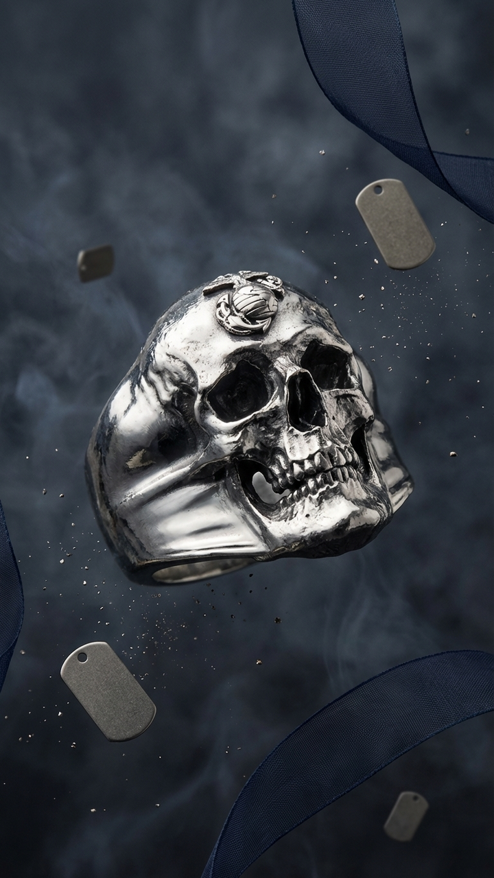 USMC EGA 14k Skull Ring 
