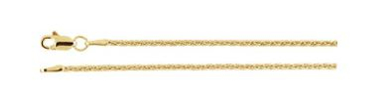 14K Yellow 1.5mm Wheat 20" Chain