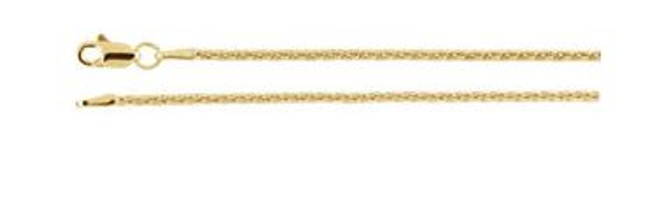 14K Yellow Gold 1.5mm Wheat 18" Chain