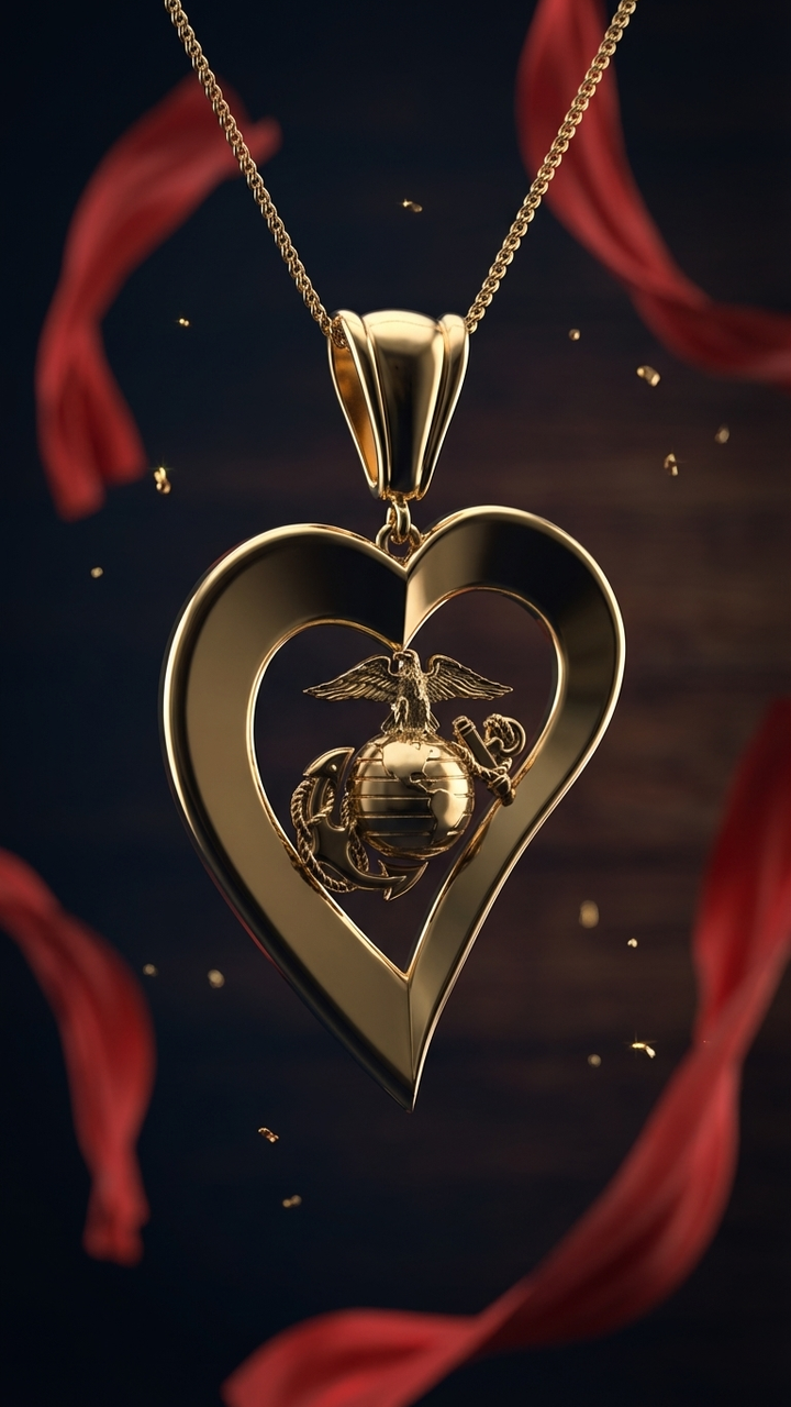 USMC Heart Pendant