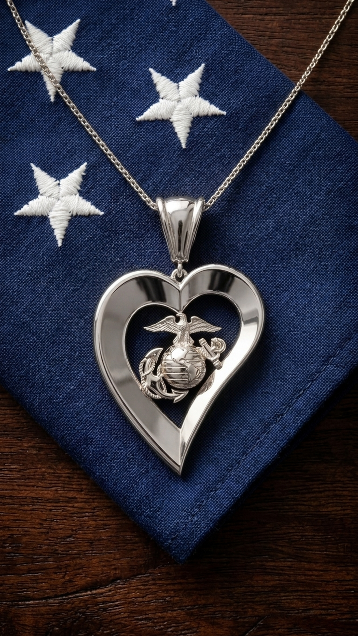 USMC Heart Pendant
