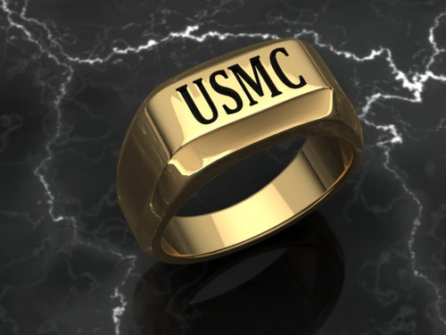 Marine Corps Tough USMC Rugged Ring10k Yellow Gold Marine Corps Tough USMC Rugged Ring10k Yellow Gold