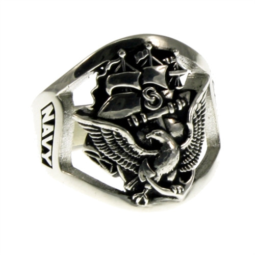 [韓国人気ジュエリー] nff silver radience ring-navy Silver US Navy Ring / size: 9 – Front General Store