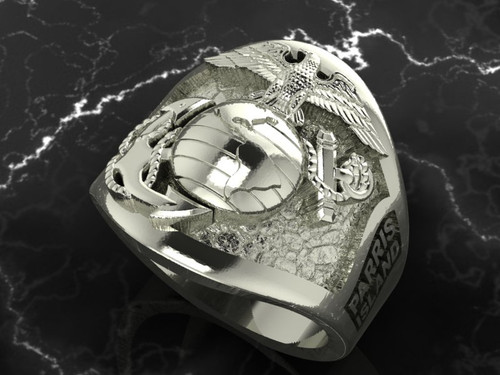USMC Parris Island Graduation White Gold
