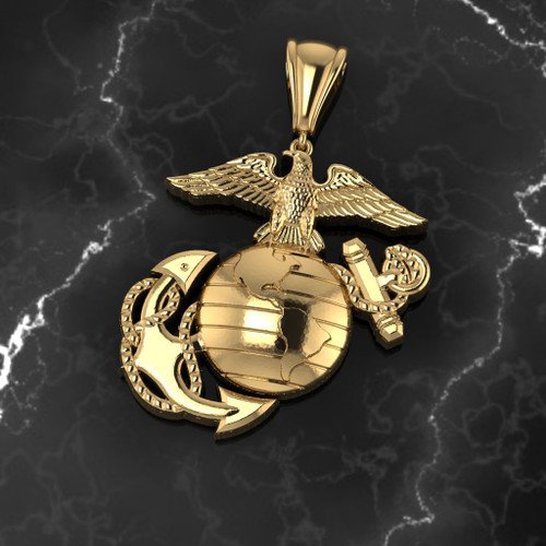 USMC 14K Gold EGA Pendant